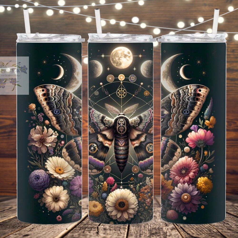 Celestial Moth Metal Insulated Tumbler